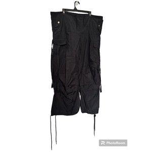Unbranded XL black balloon‎ cargo pants with tie detail